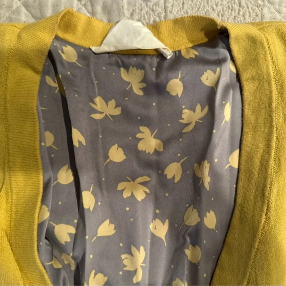 Yellow Women's Anthropologie Cardigan with pockets- size-medium/large - Picture 3 of 14